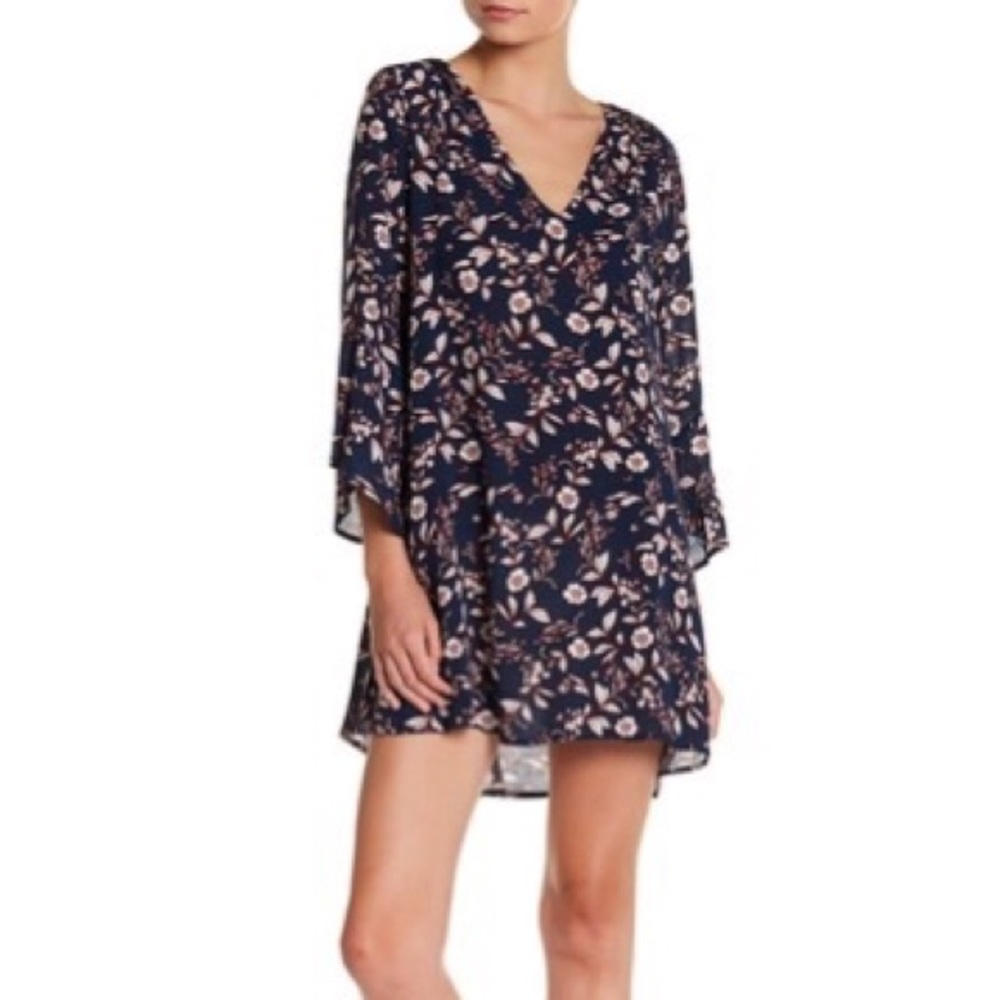 Floral Mini Dress with Keyhole Back